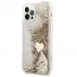 Apple iPhone 12 Coque Guess Liquide Glitter Charms Élégant  Or