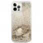 Apple iPhone 12 Coque Guess Liquide Glitter Charms Élégant  Or