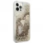 Apple iPhone 12 Coque Guess Liquide Glitter Charms Élégant  Or