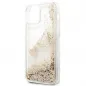 Apple iPhone 12 Coque Guess Liquide Glitter Charms Élégant  Or
