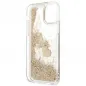 Apple iPhone 12 Coque Guess Liquide Glitter Charms Élégant  Or
