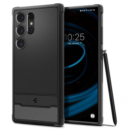 Samsung Galaxy S24 ULTRA Coque Spigen Armor Fibre de carbone, Élégant  Noir