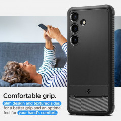 Samsung Galaxy S24 Coque Spigen Armor Fibre de carbone, Élégant  Noir