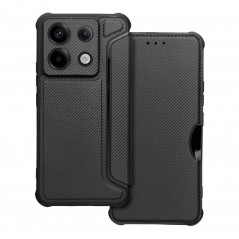 XIAOMI Redmi Note 13 Pro 5G Portefeuilles Razor Book Fibre de carbone, Modèle de carbone  Noir