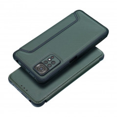XIAOMI Redmi Note 13 Pro 5G Portefeuilles Razor Book Fibre de carbone, Modèle de carbone  Vert foncé