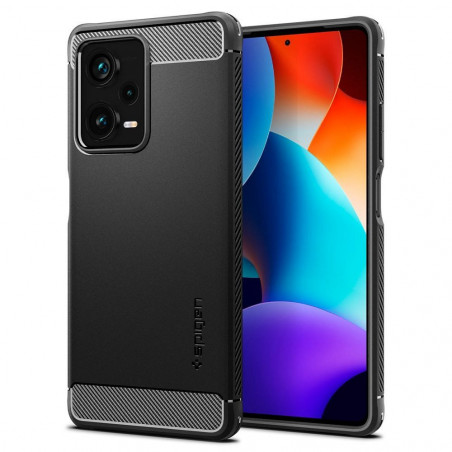 XIAOMI Redmi Note 12 Pro Plus 5G Coque Spigen Armor Fibre de carbone, Élégant  Noir