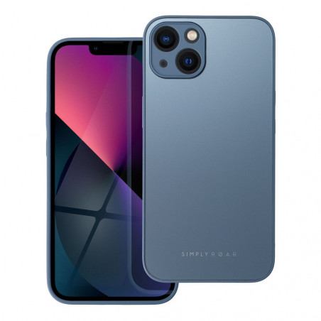 Apple iPhone 13 Coque Roar Matte Glass Élégant Bleu