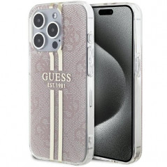 Apple iPhone 14 Pro Max Coque Guess 4G Gold Stripe Élégant  Rose