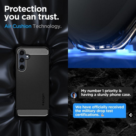 Samsung Galaxy A55 Coque Spigen Armor Fibre de carbone, Élégant  Noir