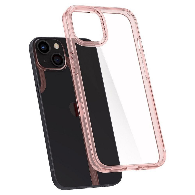 Apple iPhone 13 mini Coque Spigen Ultra Hybrid Clair comme du cristal  Cristal rose