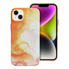 Apple iPhone 14 Plus Coque Leather Mag Cover Élégant  MagSAFE  Éclaboussure d'orange