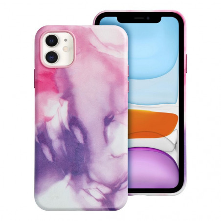 Apple iPhone 11 Coque Leather Mag Cover Élégant MagSAFE Éclaboussure violette