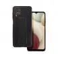 Samsung Galaxy A12 Coque LEATHER Case Kickstand Noir