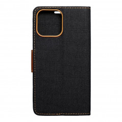 Apple iPhone 13 Pro Max Portefeuilles Canvas Book Noir