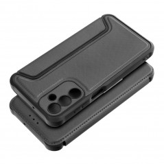 Samsung Galaxy A15 LTE Portefeuilles Razor Book Fibre de carbone, Modèle de carbone  Noir