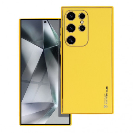 Samsung Galaxy S24 ULTRA Coque Leather Jaune
