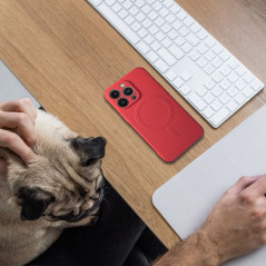 Samsung Galaxy S24 Coque Silicone Mag Cover MagSAFE  Rouge