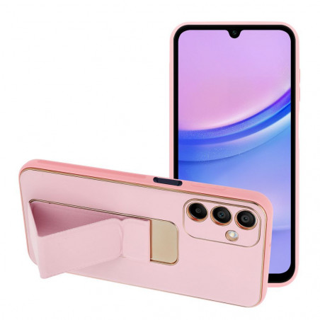 Samsung Galaxy A15 5G Coque LEATHER Case Kickstand Rose
