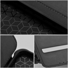 Samsung Galaxy A55 Portefeuilles Razor Book Fibre de carbone, Modèle de carbone  Noir
