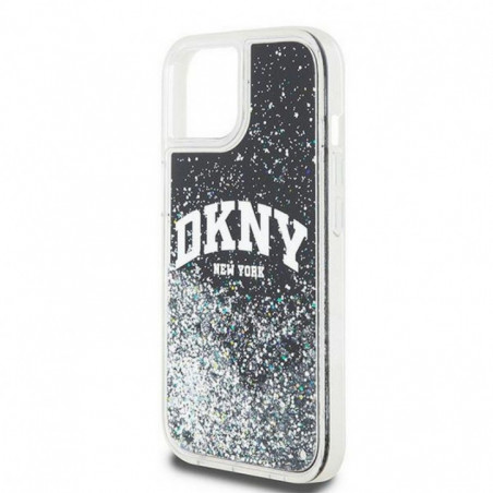 Apple iPhone 12 Coque DKNY Liquid Glitters Arch Logo Noir