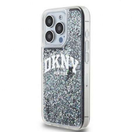 Apple iPhone 14 Pro Coque DKNY Liquid Glitters Arch Logo Noir