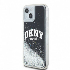 Apple iPhone 15 Plus Coque DKNY Liquid Glitters Arch Logo Noir