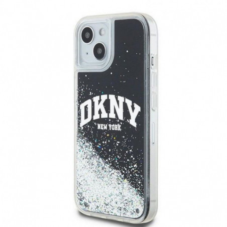 Apple iPhone 15 Plus Coque DKNY Liquid Glitters Arch Logo Noir