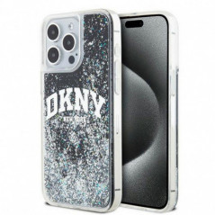 Apple iPhone 15 Pro Max Coque DKNY Liquid Glitters Arch Logo Noir