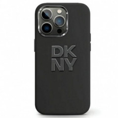 Apple iPhone 15 Plus Coque DKNY Silicone Stack Metal Logo Noir