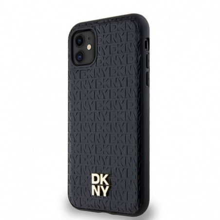 Apple iPhone 11 Coque DKNY Pu Repeat Pattern Stack Logo MagSAFE  Noir