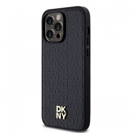 Apple iPhone 13 Pro Coque DKNY Pu Repeat Pattern Stack Logo MagSAFE  Noir