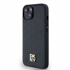 Apple iPhone 14 Coque DKNY Pu Repeat Pattern Stack Logo MagSAFE  Noir