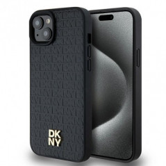 Apple iPhone 15 Coque DKNY Pu Repeat Pattern Stack Logo MagSAFE Noir