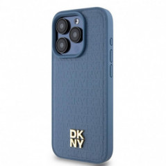 Apple iPhone 15 Pro Coque DKNY Pu Repeat Pattern Stack Logo MagSAFE Bleu