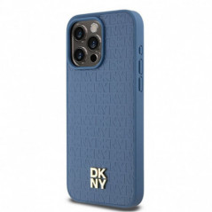 Apple iPhone 15 Pro Max Coque DKNY Pu Repeat Pattern Stack Logo MagSAFE  Bleu