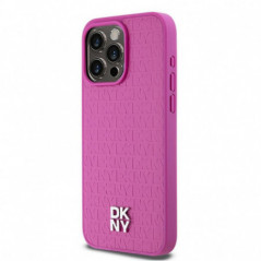Apple iPhone 15 Pro Max Coque DKNY Pu Repeat Pattern Stack Logo MagSAFE  Rose