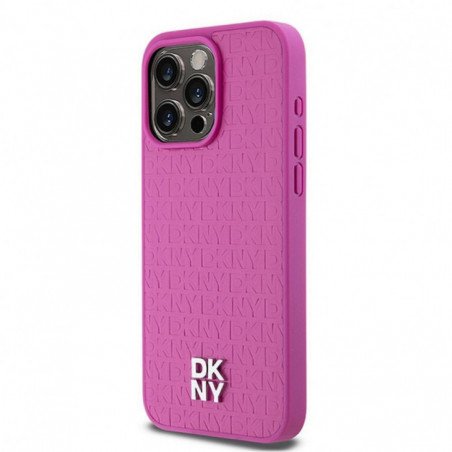 Apple iPhone 15 Pro Max Coque DKNY Pu Repeat Pattern Stack Logo MagSAFE  Rose