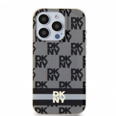 Apple iPhone 15 Pro Coque DKNY Checkered Pattern Printed Stripes MagSAFE  Noir