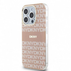 Apple iPhone 13 Pro Max Coque DKNY Repeat Texture Pattern Stripe MagSAFE  Rose