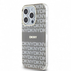 Apple iPhone 15 Pro Coque DKNY Repeat Texture Pattern Stripe MagSAFE  Beige