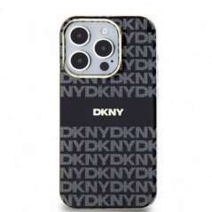 Apple iPhone 14 Pro Max Coque DKNY Repeat Texture Pattern Stripe MagSAFE  Noir