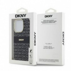 Apple iPhone 14 Pro Max Coque DKNY Repeat Texture Pattern Stripe MagSAFE  Noir