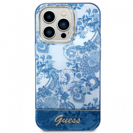 Apple iPhone 14 Pro Max Coque Guess IML Electro Cam TDJ Bleu