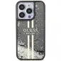 Apple iPhone 15 Pro Coque Guess Liquid Glitter Gold Stripes Noir