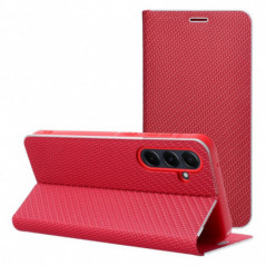 Samsung Galaxy A25 5G Portefeuilles LUNA Book Carbon Fibre de carbone, Élégant  Rouge