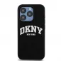 Apple iPhone 15 Plus Coque DKNY Silicone White Arch Logo MagSAFE  Noir