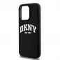 Apple iPhone 15 Pro Coque DKNY Silicone White Arch Logo MagSAFE  Noir