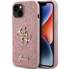 Apple iPhone 15 Coque Guess Fixed Glitter Big 4G Rose