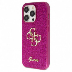 Apple iPhone 15 Pro Coque Guess Fixed Glitter Big 4G Violet (Purple)