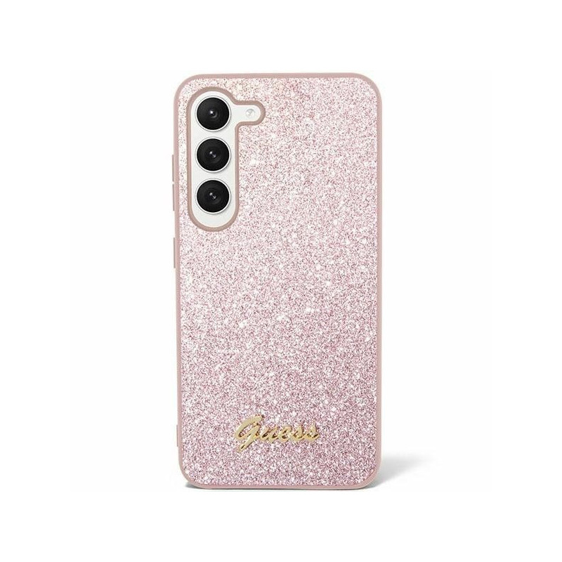 Samsung Galaxy S24 Coque Guess Glitter Script Rose